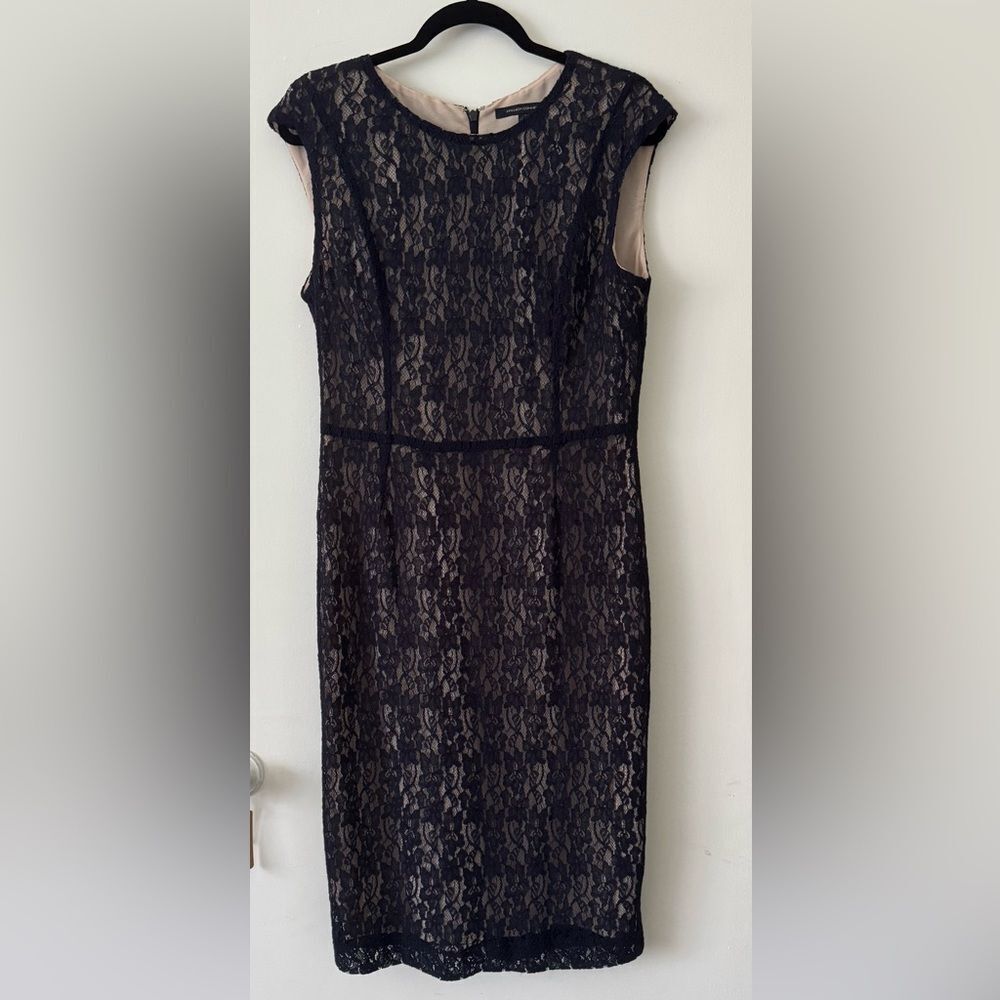 French Connection Lace Dress in Navy